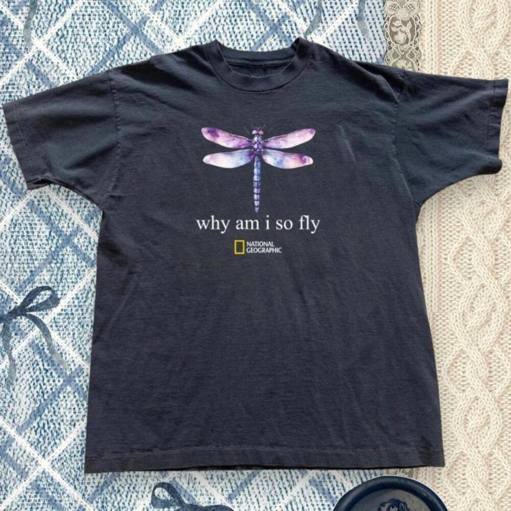Why Am I So Fly Dragonfly Graphic Tee Black Unisex